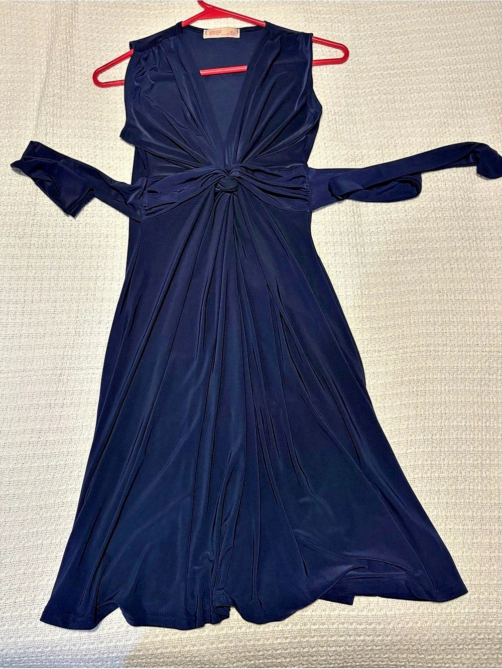 Women's Ruched Waist Maxi Dress in Blue